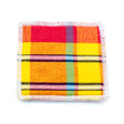 Pochette 6 Carrés Oeko-Tex lavables Madras jaune et rose - pièce unique
