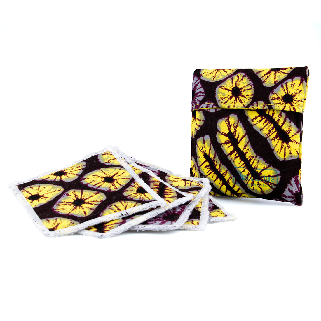Carrés coton à démaquiller lavables OekoTex Motif wax Terra Ô — free download