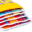 Pochette 6 Carrés Oeko-Tex lavables Madras jaune et rose - pièce unique