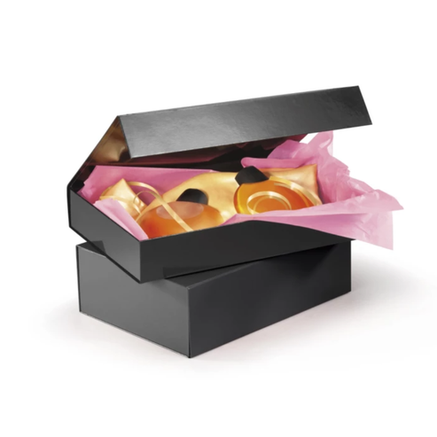 Boite cadeau vernie noire à fermeture aimantée