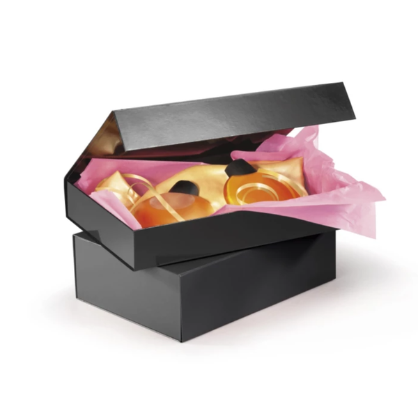Boite cadeau vernie noire à fermeture aimantée